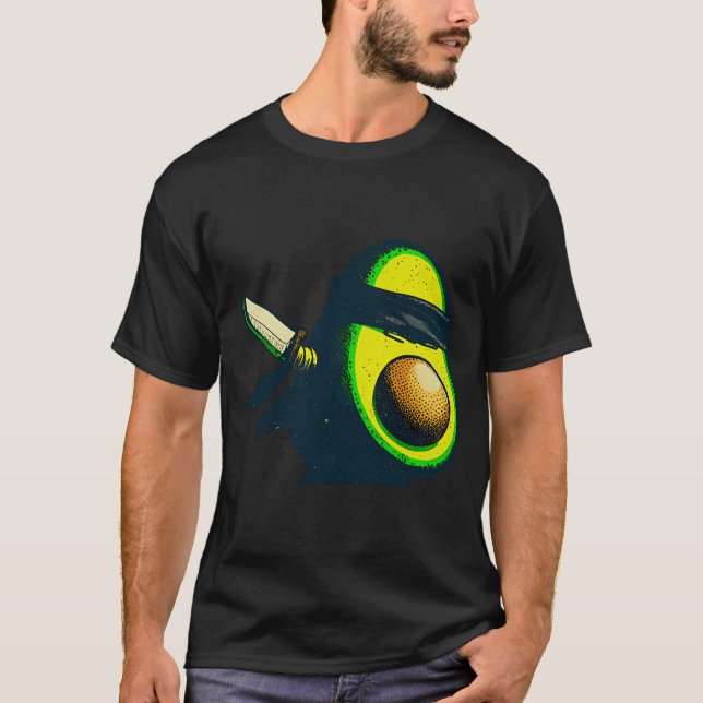 Retro Avocado Ninja T-Shirt (Front)