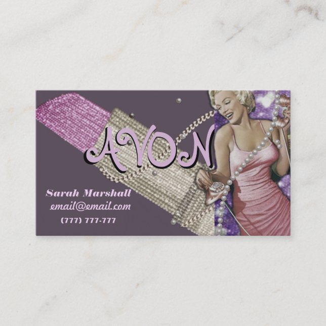 Retro Avon Representative  Business Card (Front)