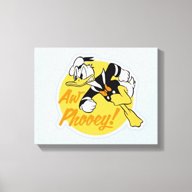 Retro "Aw Phooey" Donald Duck Badge Canvas Print (Front)
