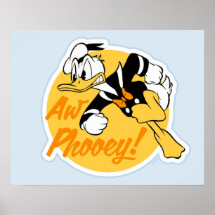 Retro "Aw Phooey" Donald Duck Badge Poster