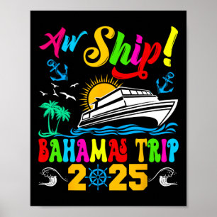 Retro Aw Ship Hamas Trip 2025 Family Cruise Summer Poster