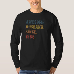 Retro Awesome Husband Since 1985 37 Wedding Anive T-Shirt