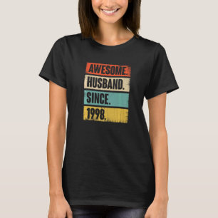Retro Awesome Husband Since 1998 24 Wedding Aniver T-Shirt
