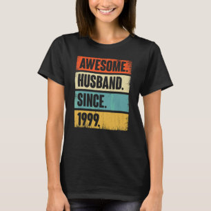 Retro Awesome Husband Since 1999 23 Wedding Aniver T-Shirt