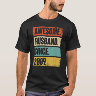 Retro Awesome Husband Since 2009 13 Wedding Aniver T-Shirt