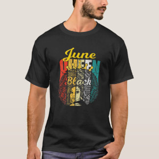 Retro Awesome Junenth Queen June Queen Women Girls T-Shirt