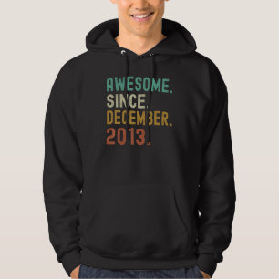 Retro Awesome Since December 2013 10th Birthday 10 Hoodie