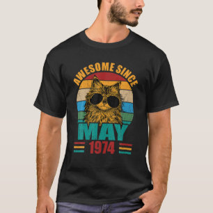 Retro Awesome Since May 1974 48Th Birthday 48 Year T-Shirt