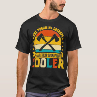 Retro Axe Throwing Grandpa Like a Regular Grandpa T-Shirt