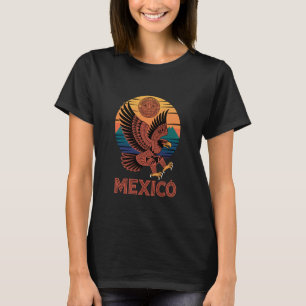 Retro Aztec Mayan Eagle & Sun Vintage Mexican Prid T-Shirt