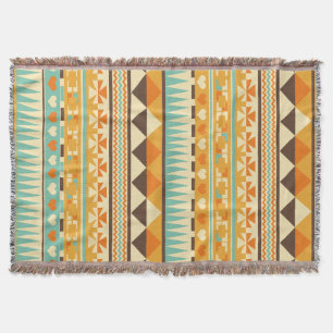 Retro Aztec Pattern Print Throw Blanket