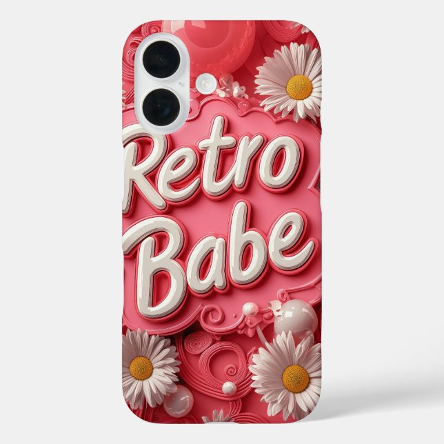 Retro Babe Floral (Red) Phone Case (Back)