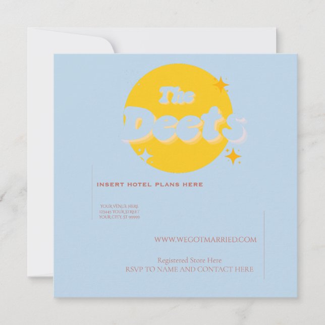 Retro Baby Blue Accommodation Enclosure Card (Front)