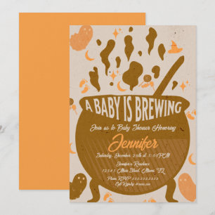 Retro Baby brasse Baby shower Party Invitation