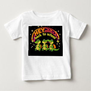 Retro Baby Crocodiles Back to School T-Shirt Hey