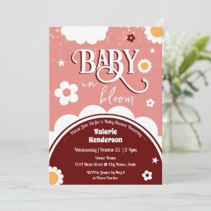Retro Baby in Bloom Shower Invitation