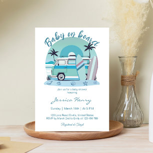 Retro Baby on Board Summer Baby Shower Invitation