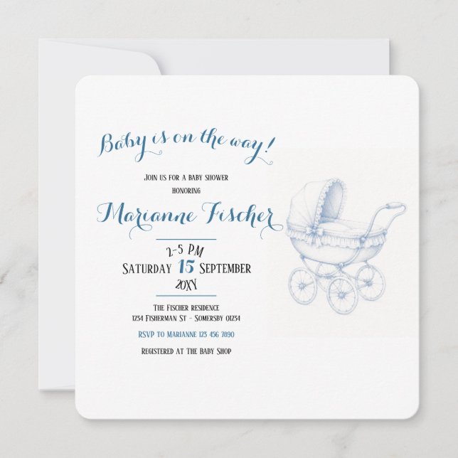 Retro Baby Shower Invitation (Front)