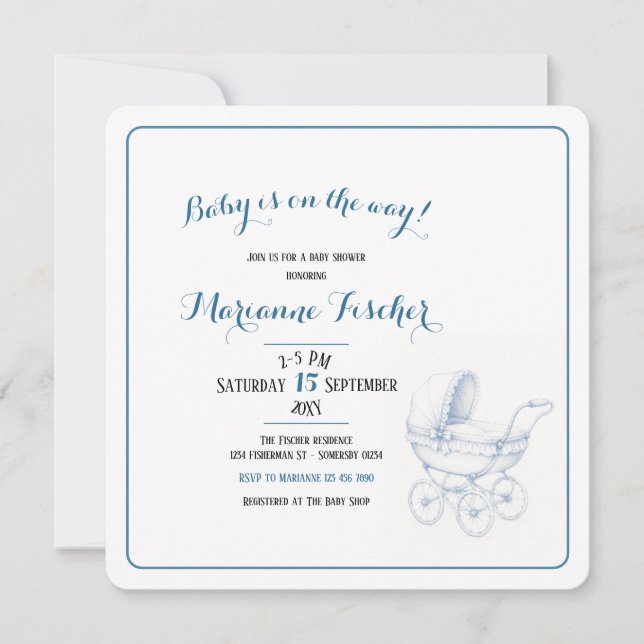 Retro Baby Shower Invitation (Front)