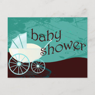 retro baby shower invitation postcard