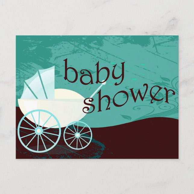 retro baby shower invitation postcard (Front)