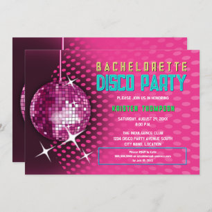 Retro Bachelorette Disco Party Invitation
