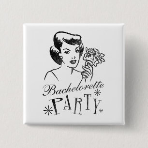 Retro Bachelorette Party 2 Inch Square Button
