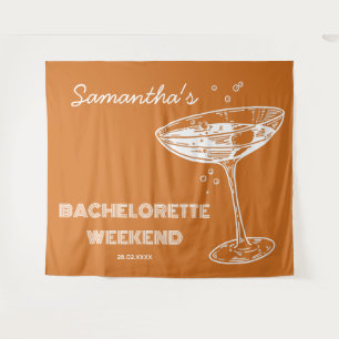 Retro Bachelorette Party Backdrop Boho Cocktail Tapestry