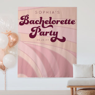 Retro Bachelorette Party Backdrop Funky Tapestry