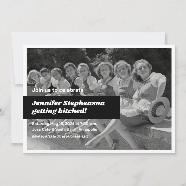 Retro Bachelorette Party Invitation (Front)