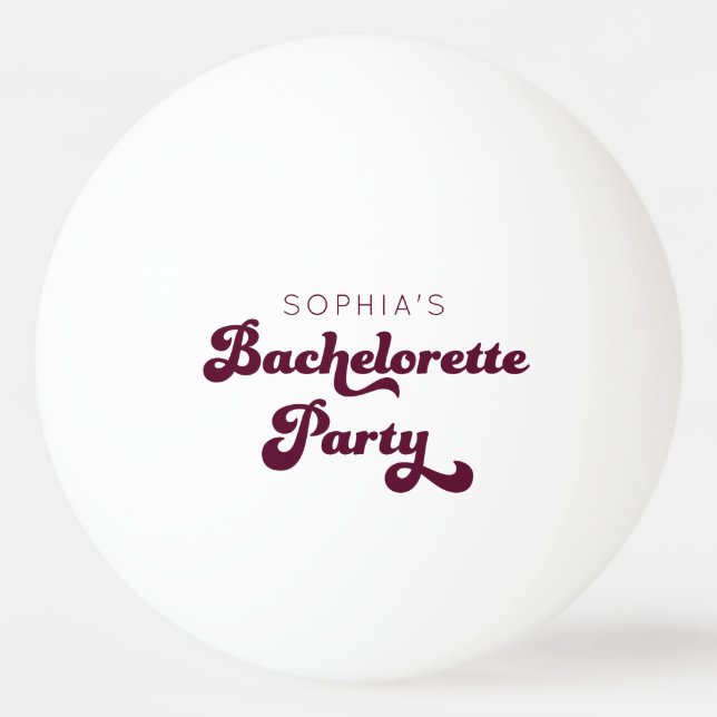 Retro Bachelorette Party  Ping Pong Ball (Front)