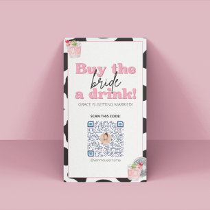Retro Bachelorette Party Venmo QR Code Card