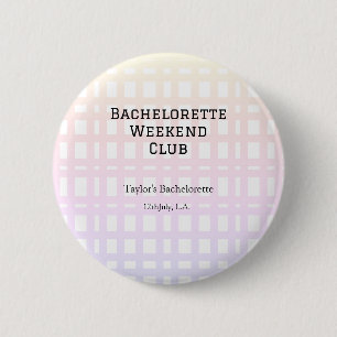 RETRO BACHELORETTE WEEKEND CLUB PINK ORANGE DATE 2 INCH ROUND BUTTON