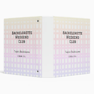 RETRO BACHELORETTE WEEKEND CLUB PINK ORANGE DATE BINDER