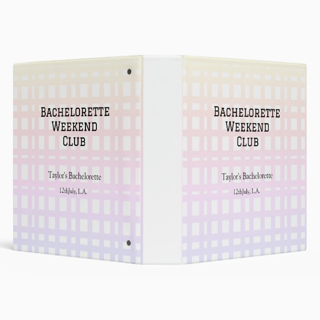 RETRO BACHELORETTE WEEKEND CLUB PINK ORANGE DATE BINDER (Background)