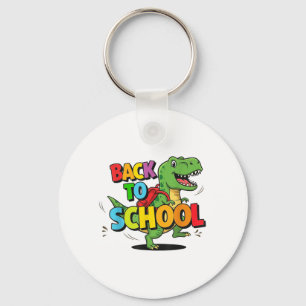 Retro Back To School Funny Colorful Dinosaur Carto Keychain
