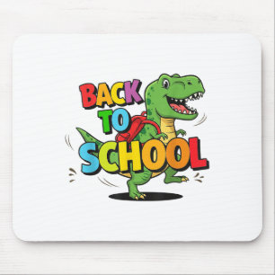 Retro Back To School Funny Colorful Dinosaur Carto Mouse Pad