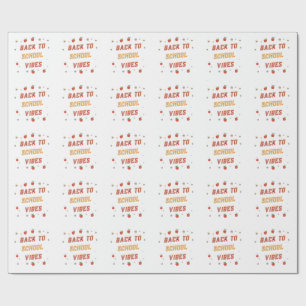 Retro Back To School Vibes Custom Groovy Wrapping Paper