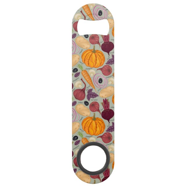 Retro background from fresh vegetables bar key (Front)