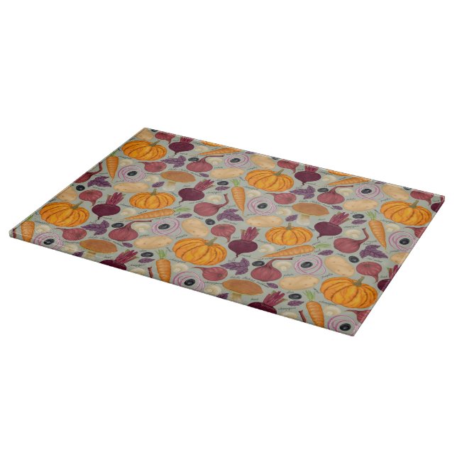 Retro background from fresh vegetables cutting board (Corner)