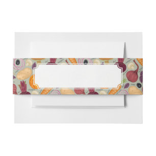 Retro background from fresh vegetables invitation belly band