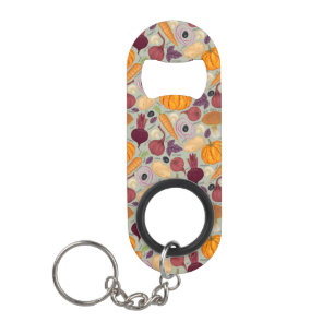 Retro background from fresh vegetables keychain bottle opener