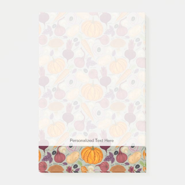 Retro background from fresh vegetables post-it notes (Front)