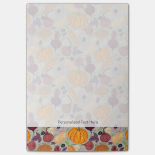 Retro background from fresh vegetables post-it notes