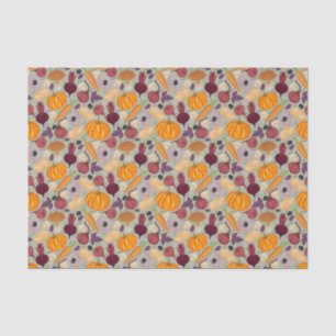 Retro background from fresh vegetables tissue paper