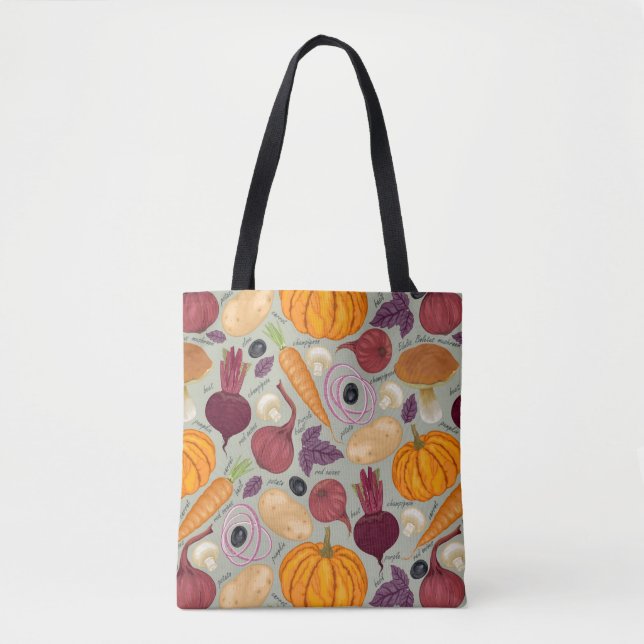 Retro background from fresh vegetables tote bag (Front)
