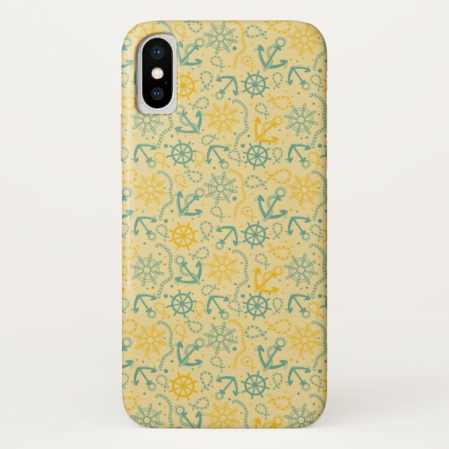 Retro background with anchor, ropes Case-Mate iPhone case (Back)
