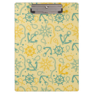 Retro background with anchor, ropes clipboard