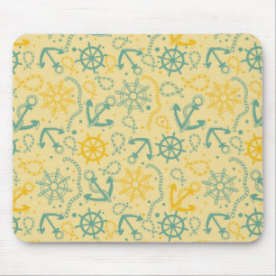 Retro background with anchor, ropes mouse pad