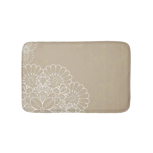 Retro background with lace ornament bath mat (Front)